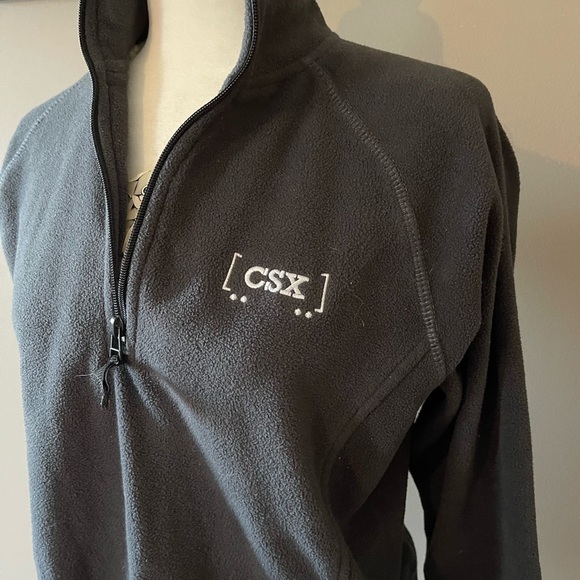 CSX Half Zip Fleece Gray Pullover Sweater - Picture 3 of 5